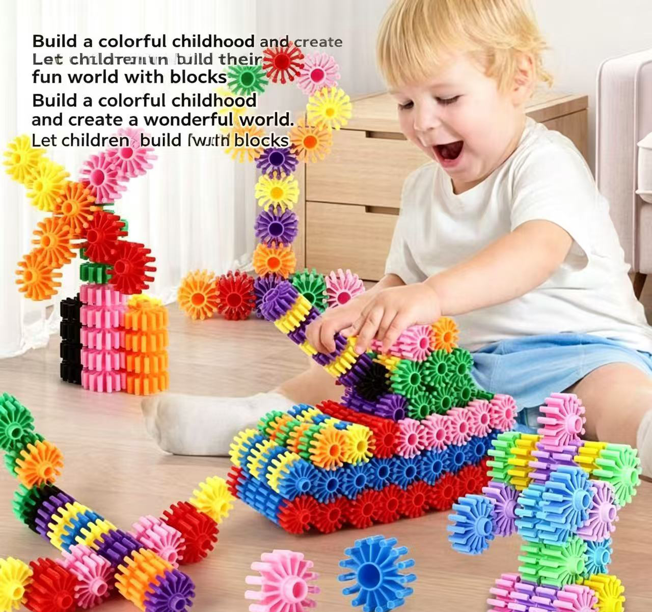 3D Puzzle Building Blocks for kids，educational STEM toy， Parent-Child Interaction stackingblocks for boys & girls，creative gift for toddlers