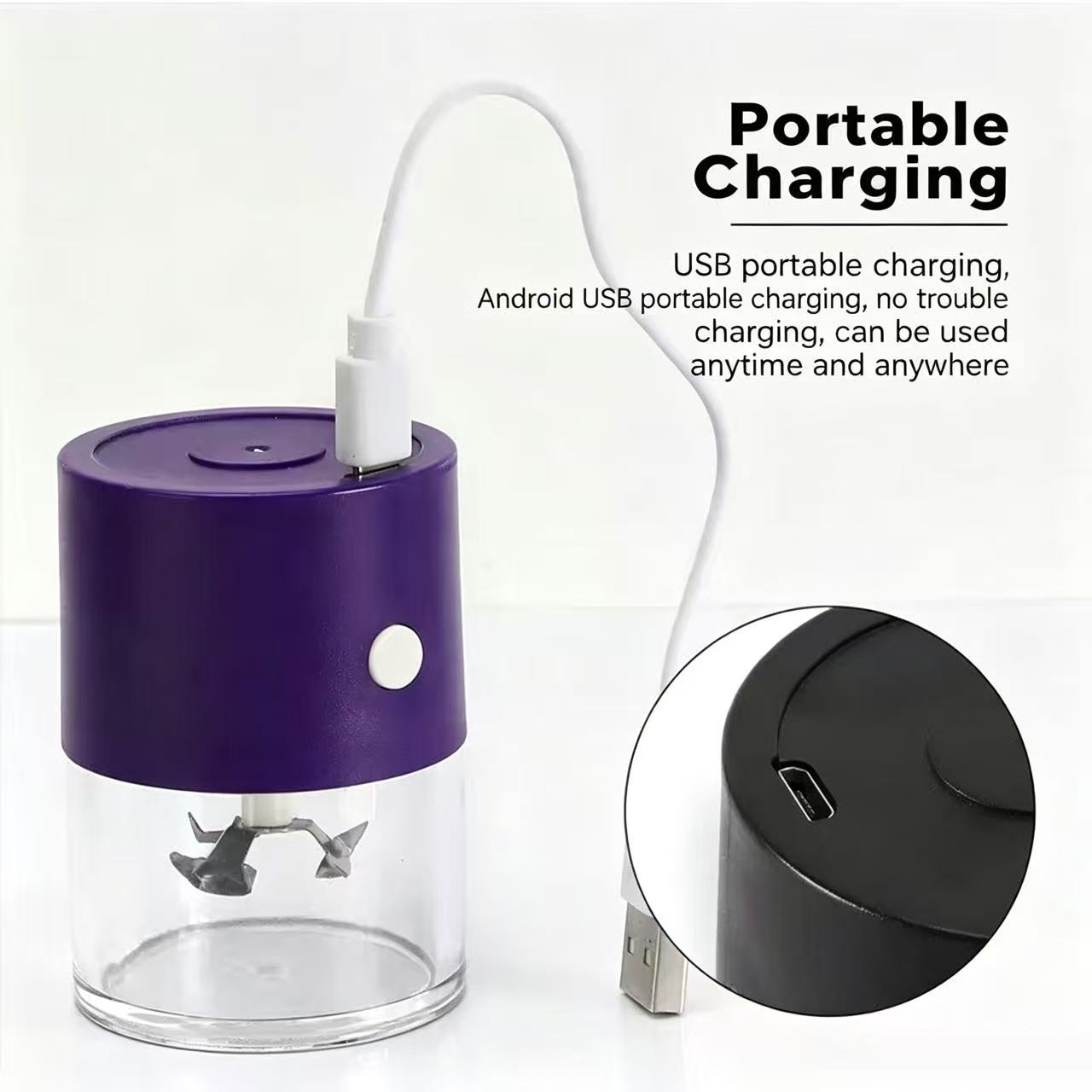 Electric Herb Grinder, USB Rechargeable Tobacco Grinder with 3 High-Hardness Blades