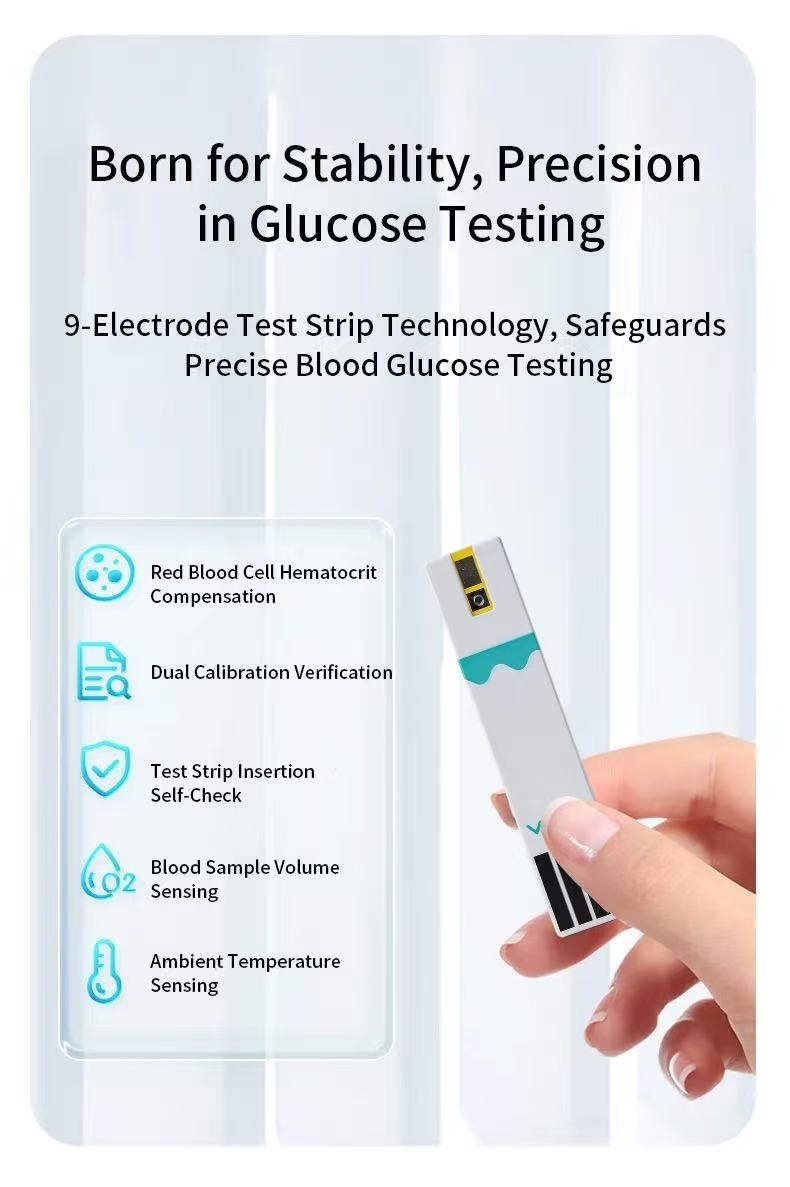 Smart Blood Glucose Meter Accurate Blood Glucose Meter Diabetes Home Blood Glucose Test Kit Blood Glucose Tester with Blood Glucose Meter + 50 Test Strips + 50 Needles + Blood Collection Pen