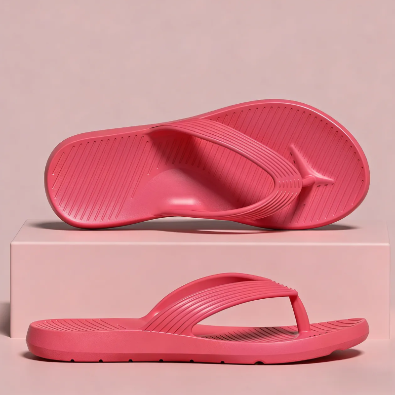 Unisex Non‑Slip EVA Flip‑Flop Shoes, White Black & Pink Lightweight Beach Sandals With Grooved Sole, Cushioned Footbed, Water‑Resistant, Multiple Sizes, Trendy Summer Footwear For Men & Women