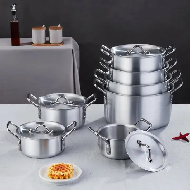 14PCS Tornado Heavy Aluminium Non-Stick Cookware Set, 7 Cooking Pots with 7 Lids, Durable Sufuria Set for Home Kitchen