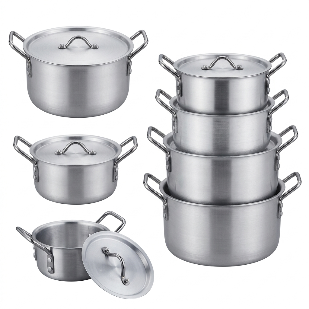 14PCS Tornado Heavy Aluminium Non-Stick Cookware Set, 7 Cooking Pots with 7 Lids, Durable Sufuria Set for Home Kitchen
