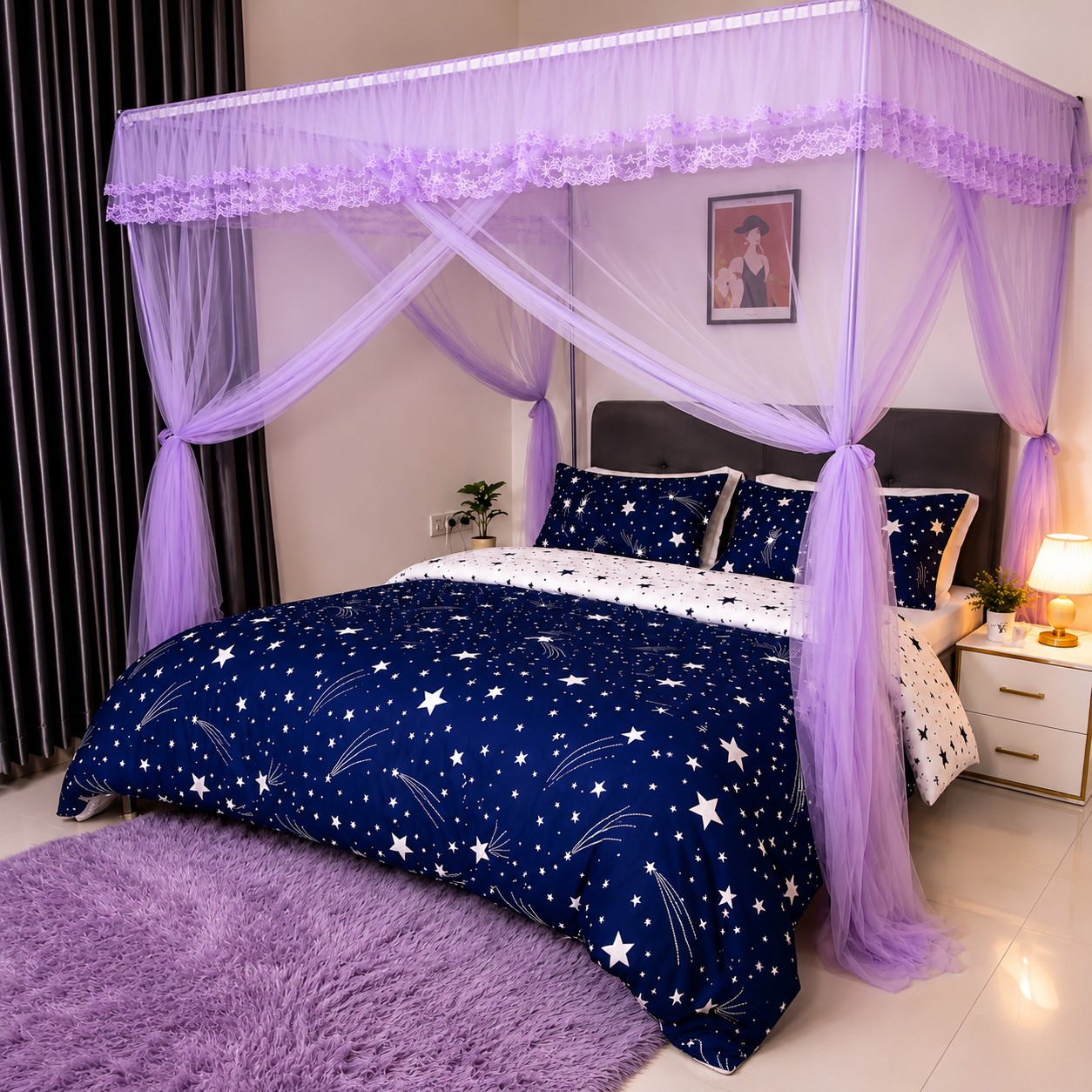 【Special Offer】 4 Colors 4 Stands Mosquito Net Mosquito Repellent Tent Bedding Accessories