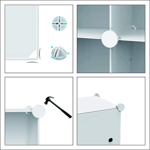 Large Plastic Wardrobe 3-Column Portable Closet with Hanging Space & Shoe Rack, Clothes Storage Organizer for Bedroom, Home, Clothes, Shoes & Household Items