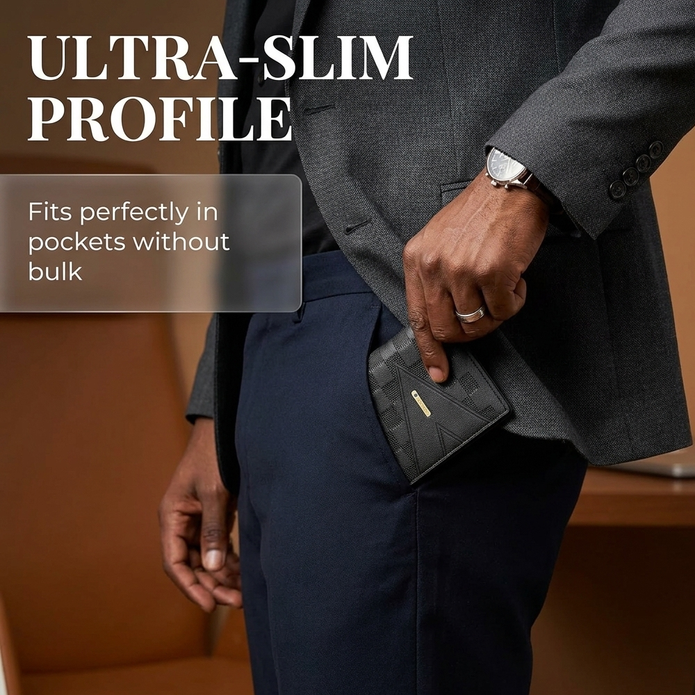 Men Wallet Black Short Wallets Business Billfold Horizontal Wallet Card Holder