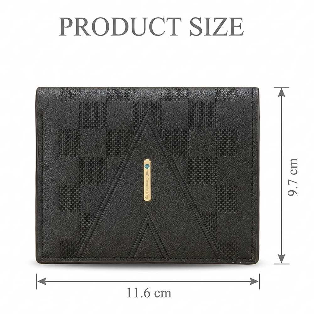 Men Wallet Black Short Wallets Business Billfold Horizontal Wallet Card Holder