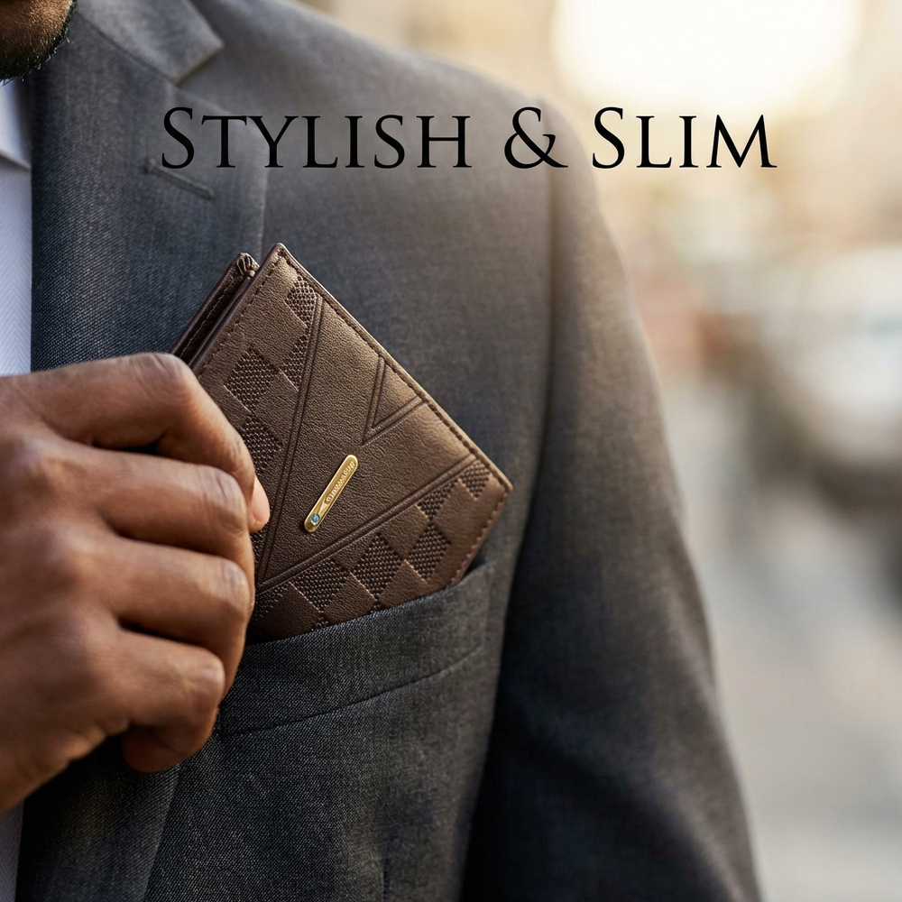 Men Wallet Black Short Wallets Business Billfold Horizontal Wallet Card Holder