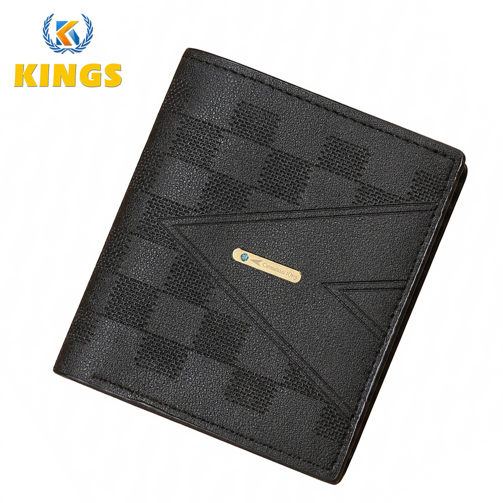 Men Wallet Black Short Wallets Business Billfold Horizontal Wallet Card Holder