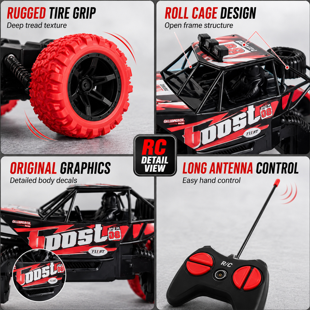 Children 4-Channel RC Off-Road Car Toy Kids Remote Control Cross-Country Climbing Cars Fun for age 8+Yrs (batteries not included)