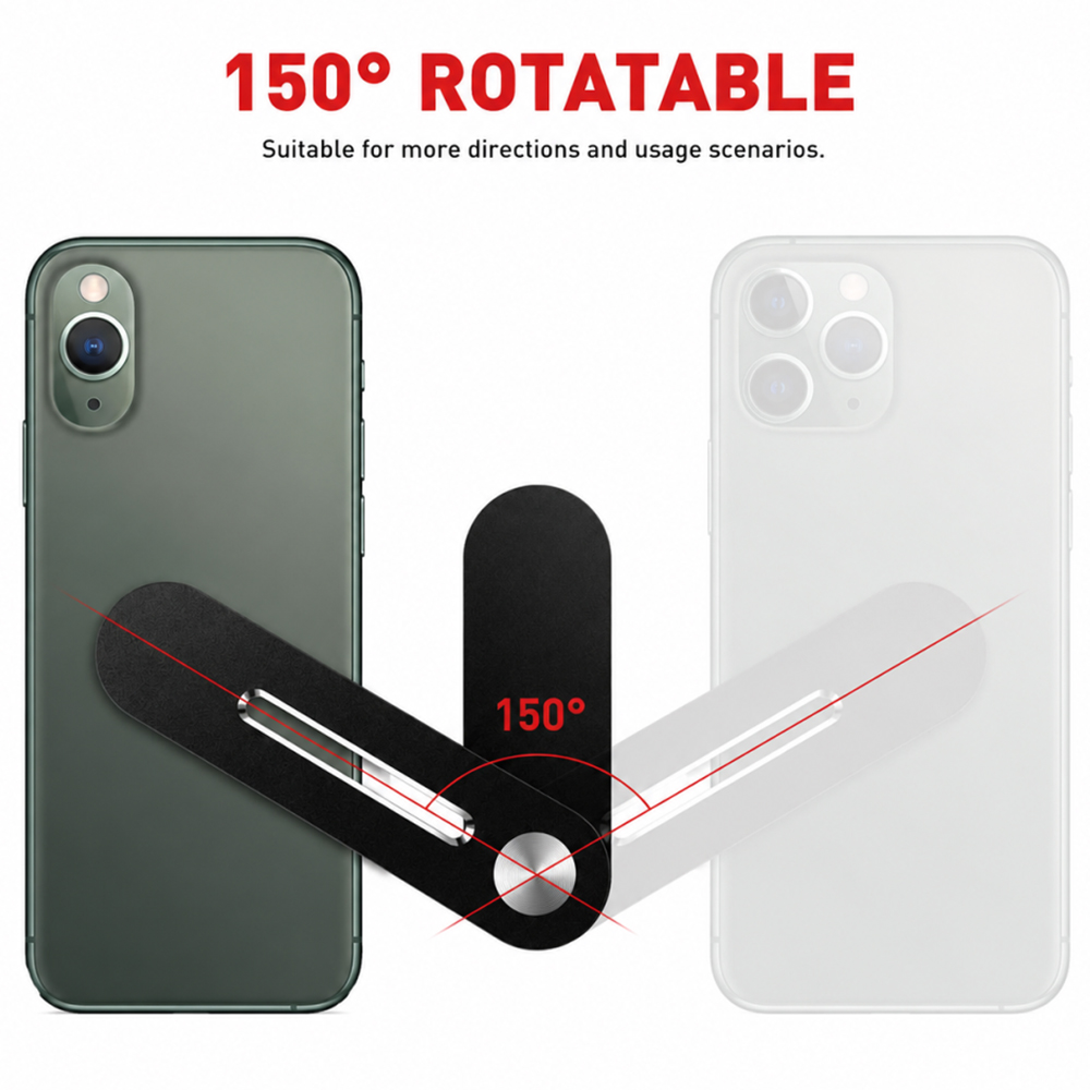 Magnetic Laptop Side Phone Holder Plastic Adjustable Phone Mount Multi-Angle Rotatable Bracket