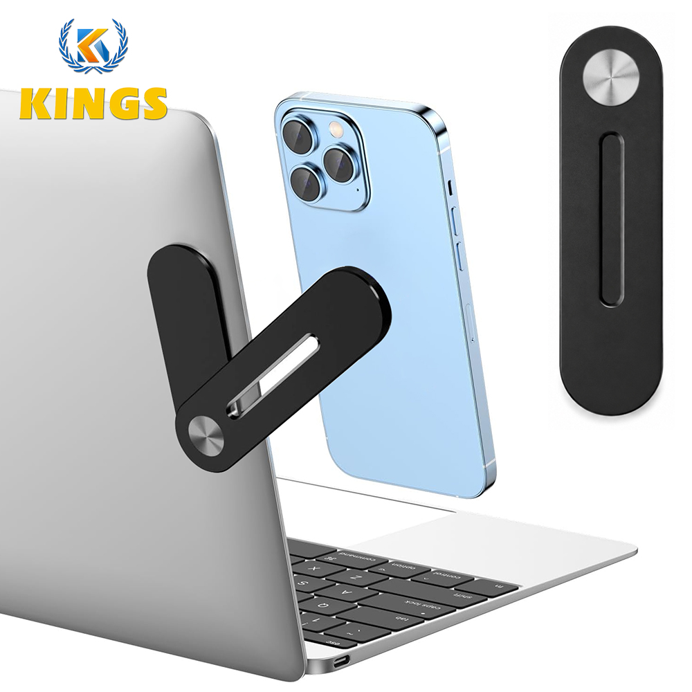 Magnetic Laptop Side Phone Holder Plastic Adjustable Phone Mount Multi-Angle Rotatable Bracket