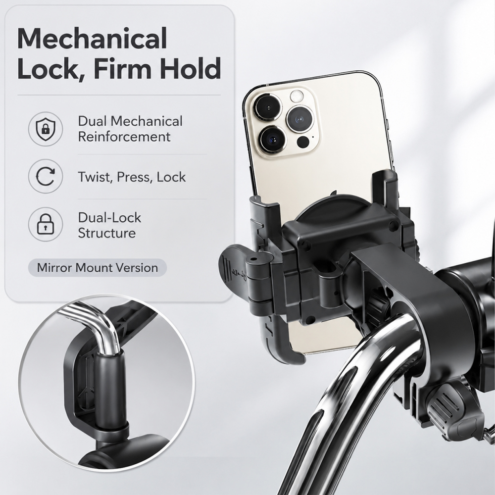 Motorcycle Bike Phone Mount Plastic Handlebar Phone Holder Adjustable Cycling Bracket