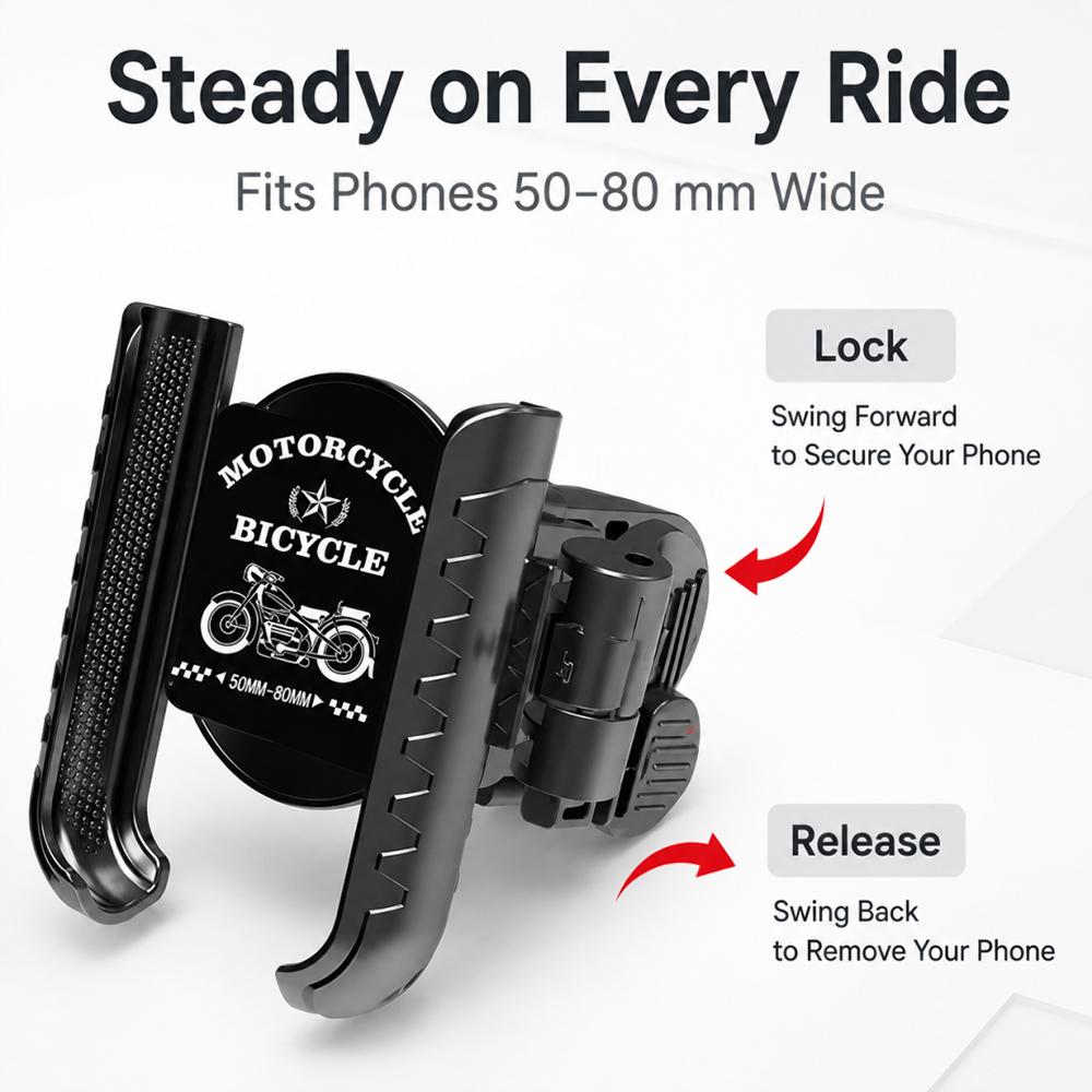Motorcycle Bike Phone Mount Plastic Handlebar Phone Holder Adjustable Cycling Bracket