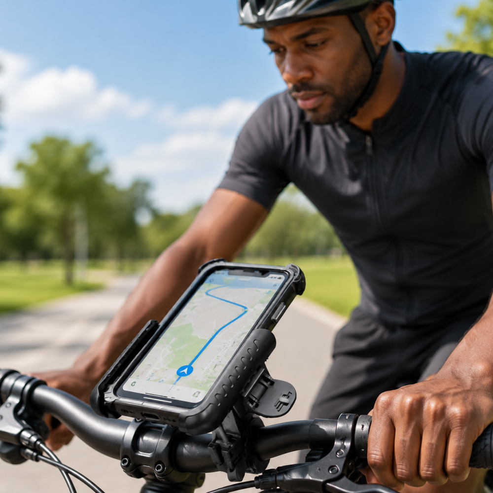 Motorcycle Bike Phone Mount Plastic Handlebar Phone Holder Adjustable Cycling Bracket