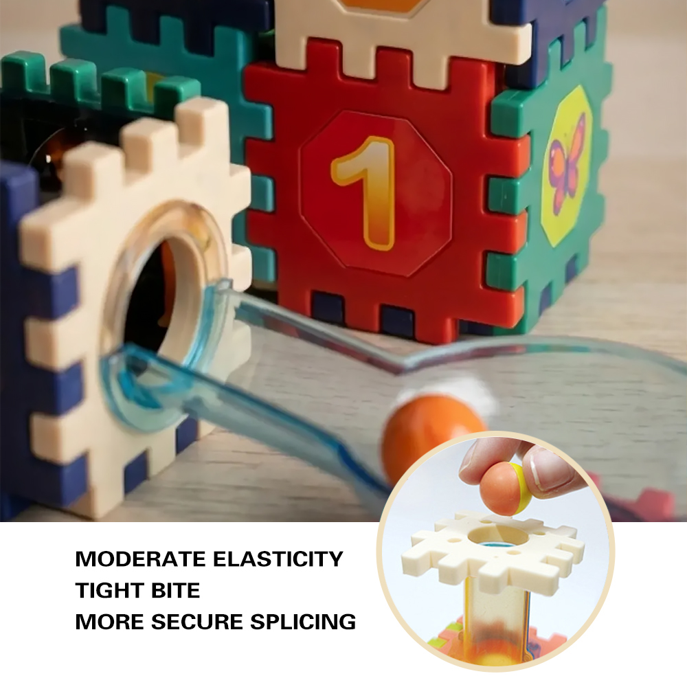 60 Pieces Children's Rolling Ball Block Set Kids Ball Track Building Blocks Early Education Toy (3-6 Yrs)