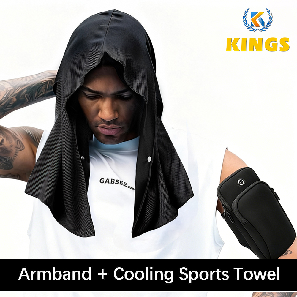 New Arrival Unisex Mobile Arm Bags + Sunscreen Shawl Set Outdoor Armband Quick Dry Towel Running Arm Bag Sunscreen Headscarf
