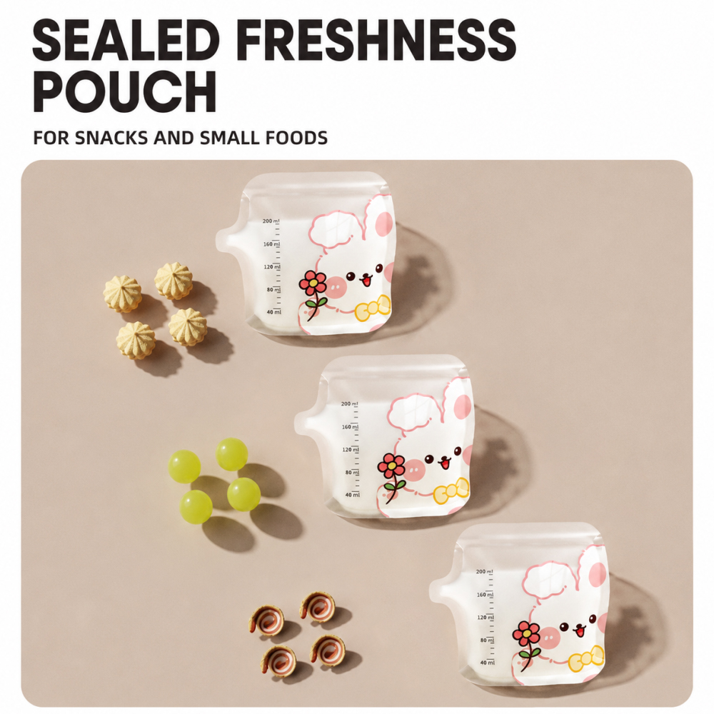 30Pcs Disposable Milk Storage Bags 200ml Snacks & Complementary Food Bags PE Material