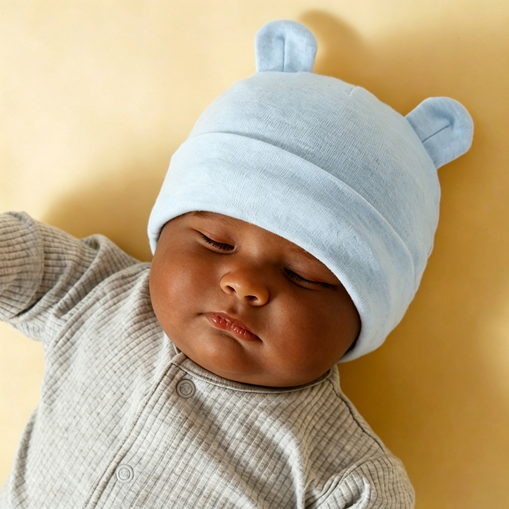 kids Hat Gloves & Slipper Socks Set Bear Ear Turban Child Anti-grabbing Gloves 3-Pack (0-3 Yrs)