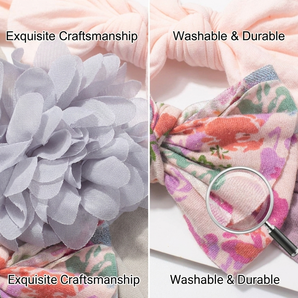 3-Pack Baby Headbands Set 3 In 1 Turbans Set Cute & Stylish
