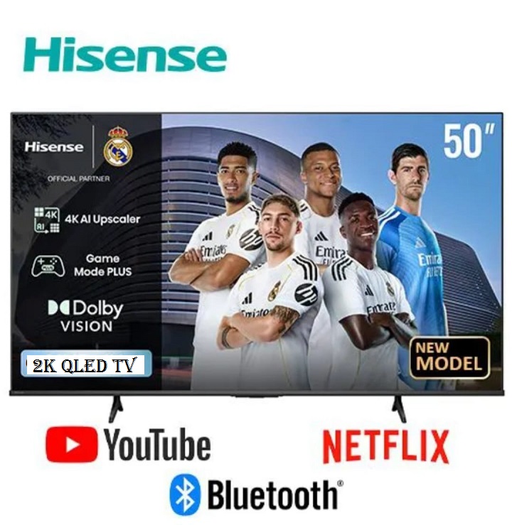 HISENSE 50" INCH SMART QLED TV 50Q5SKEN (2026 Model)- 50" Inch TELEVISION,VIDAA OS,DOBLY AUDIO Bluetooth, DISNEY, WIFI ENABLED,,2K FULL HD TV,NETFLIX,YOUTUBE,PRIME VIDEO HISENSE50+FREE TVGUARD+BRACKET