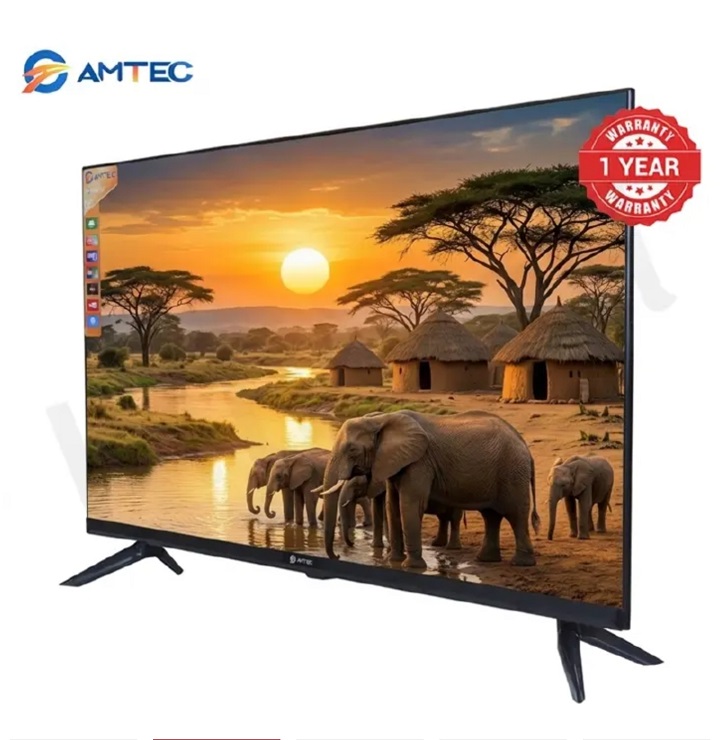 Amtec 32" inch Smart  Android TV Frameless HD  LED Bluetooth Wi-Fi Enabled Mirror Cast Inbuilt Decoder 3HDMI 2USB Port Quad Core 1GB+8GB Netflix YouTube Energy Saving Television Amtec32+ 8 FREE GIFTS