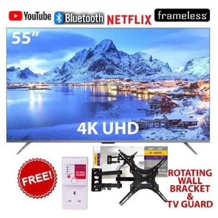 VITRON 55" Inches Smart TV 4K ULTRA HD TV HTC55W Whale OS TV  Netflix YouTube Bluetooth TV INBUILT DECODER DSTV APP Voice Control ICAST APPSTORE VITRON55 VITRONTV VITRON TV+ FREE TVGUARD+TILT BRACKET