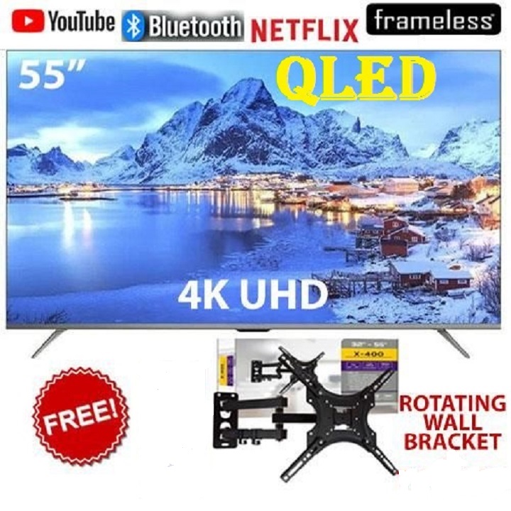 VITRON 55" Inches Smart TV 4K Ultra HD TV HTC55W BLUETOOTH Television ,Netflix, YouTube Bluetooth Enabled INBUILT DECODER 1.5GBRAM,8GBROM ,ICAST SCREEN,VOICE CONTROL Whale OS +FREE TILT WALL BRACKET