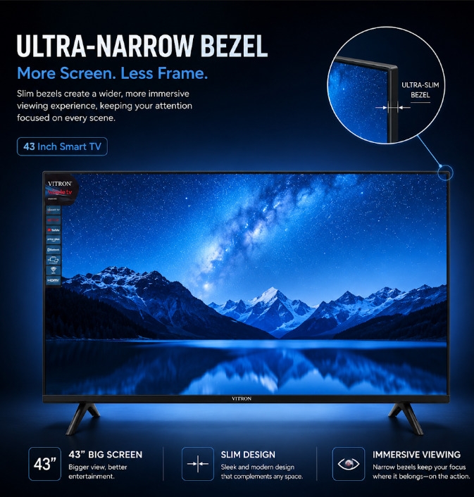 VITRON 50" INCH SMART TV QLED HTC50QW 4K UHD BLUETOOTH WIFI TELEVISION INBUILT DECODER NETFLIX YOUTUBE APPSTORE 1.5GBRAM 8GBROM VITRON50INCH VITRON TV VitronTV WHALE TV+FREE TVGUARD+BRACKET+EXTENSION