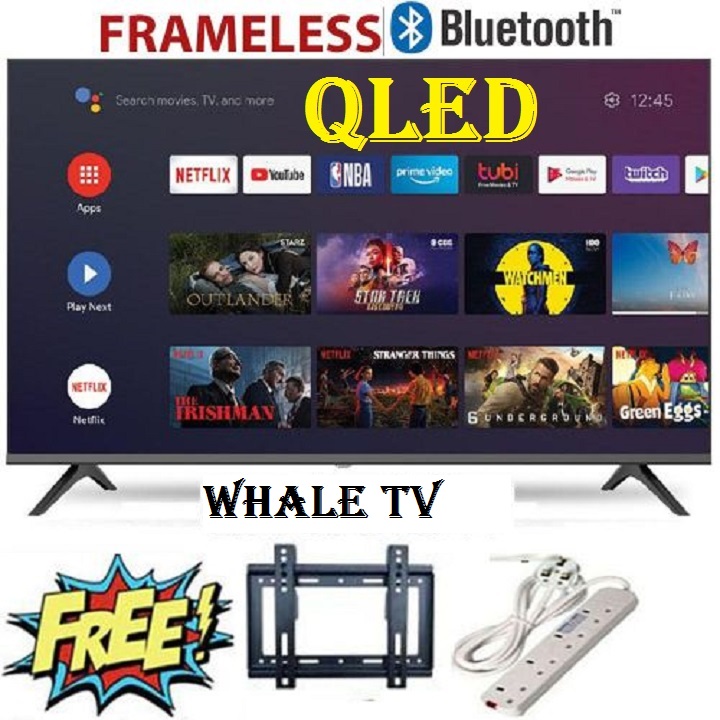 VITRON 40" Inch Smart TV 2K QUAD HD TV HTC40W Bluetooth Enabled  Frameless  PRIMEVIDEO NETFLIX,YOUTUBE-WIFI Television 2*USB 3*HDMI PORTS, ICAST SCREEN WHALE OS TV+FREE WALL MOUNTING BRACKET+EXTENSION