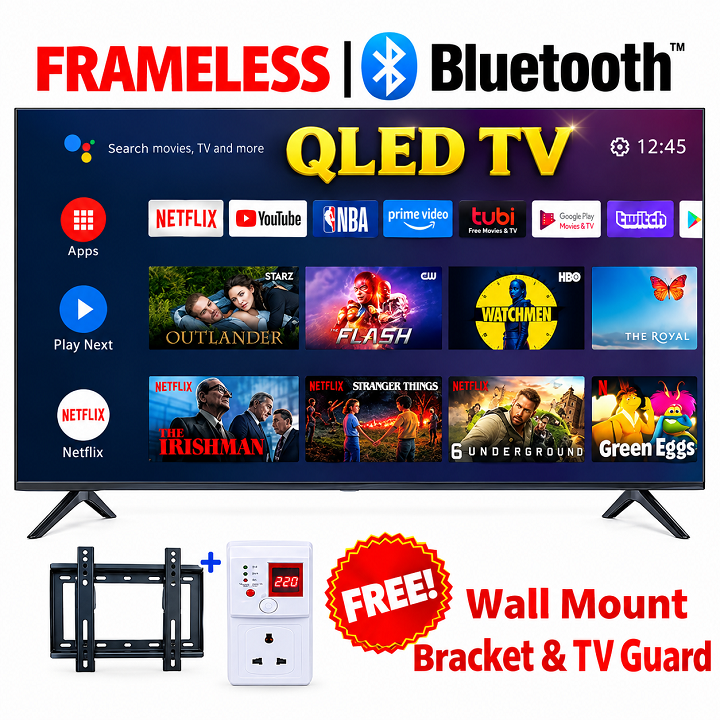 Vitron 32Inch SMART ANDROID TV  QLED TV BLUETOOTH ENABLED  HD Netflix TV YouTube Television DVB-T2 Android 14.0 HTC3288QS AC Energy Saving 1G+8G ICAST Vitron32 TV Vitron TV + FREE TV GUARD+BRACKET
