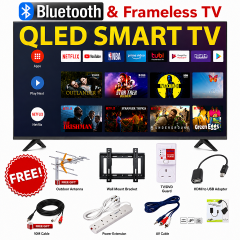 VITRON 43 INCH Smart Android TV QLED 2K FULL HD TV BLUETOOTH HTC43W FRAMELESS TELEVISION NETFLIX YOUTUBE BUILTIN WIFI APPSTORE 1GB RAM 8GBROM 2USB 3HDMI PORTS Vitron43 VITRON TV+6 EXTRA ACCESSORIES