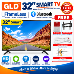 GLD 32 Inch Smart Android TV App store Bluetooth Enabled Inbuilt Decoder local channels Netflix YouTube TV USBHDMI Ports Built-in WIFI ACCESS GLD32 GLD TV GLD32inch TV HD TV + 4 EXTRA FREE GIFTS