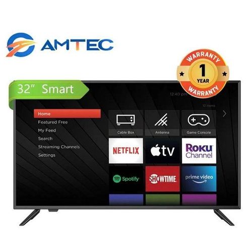 Amtec 32" inch Smart Android TV Frameless HD LED Bluetooth TV Wi-Fi Enabled Mirror Cast Inbuilt Decoder 3HDMI 2USB Port Quad Core 1GB+8GB Netflix YouTube Energy Saving Television Amtec32 +8 FREE GIFTS