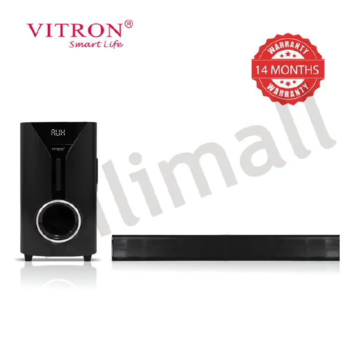 【BIG OFFER】Vitron 2.1CH Multimedia Bluetooth Woofer Speaker System Subwoofer Soundbar BT/USB/SD/FM Subwoofer Home Audilo System Sound bar with Remote Control 9000W V527 Black 9000W  V527 Deep Bass