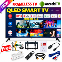 VITRON 32 INCH Smart Android TV Digital QLED TV HTC3288QS FRAMELESS Inbuilt Decoder for local channels Inbuilt WIFI Netflix YouTube App store 2*USB 3*HDMI Ports ICAST VITRON TV Vitron32 + 8 FREE GIFTS