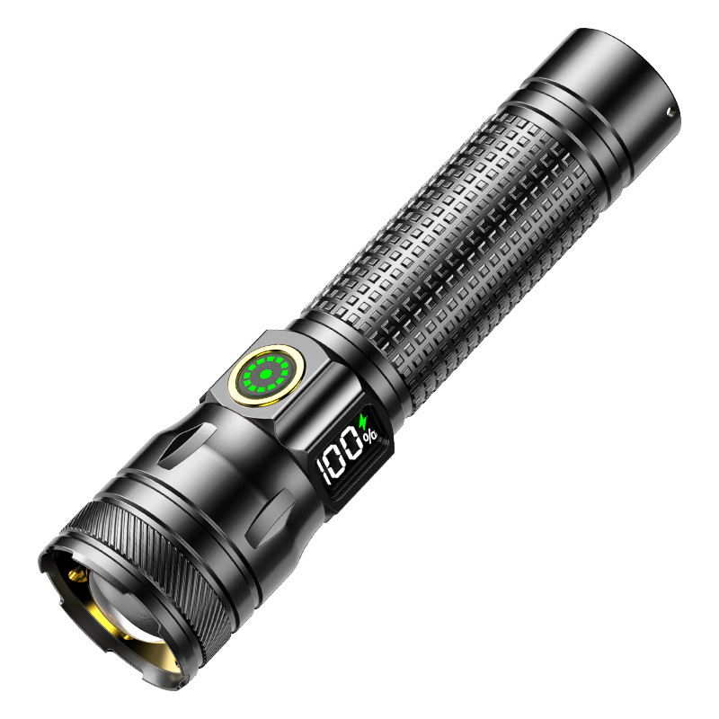 2000LM Rechargeable Tactical Flashlight Zoomable IP67 Waterproof 3 Modes Aluminum Alloy LED Torch for Camping/Emergency/Power Outage 3H Runtime 18650 Battery