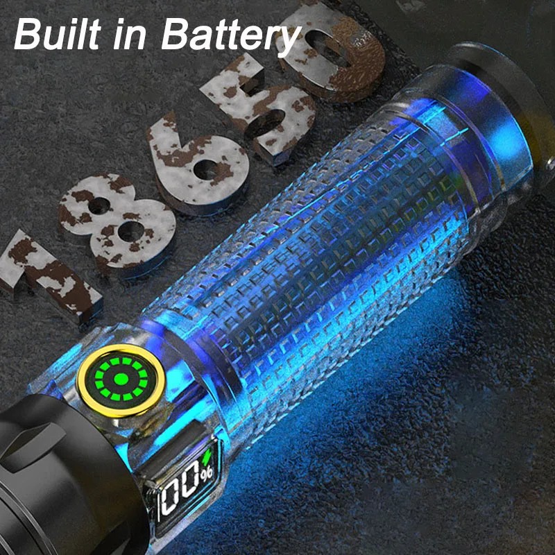 2000LM Rechargeable Tactical Flashlight Zoomable IP67 Waterproof 3 Modes Aluminum Alloy LED Torch for Camping/Emergency/Power Outage 3H Runtime 18650 Battery