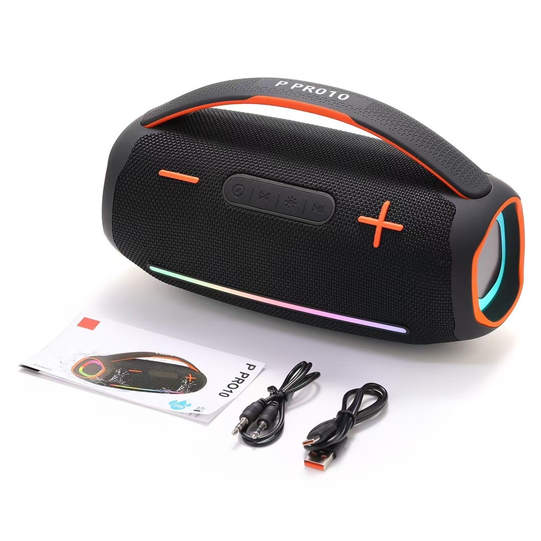 30W Portable Bluetooth Speaker Woofer Surround Stereo RGB Light Trumpet Bass Wireless Speaker Deep Bass Waterproof Plug-in Card Subwoofer AUX/TWS