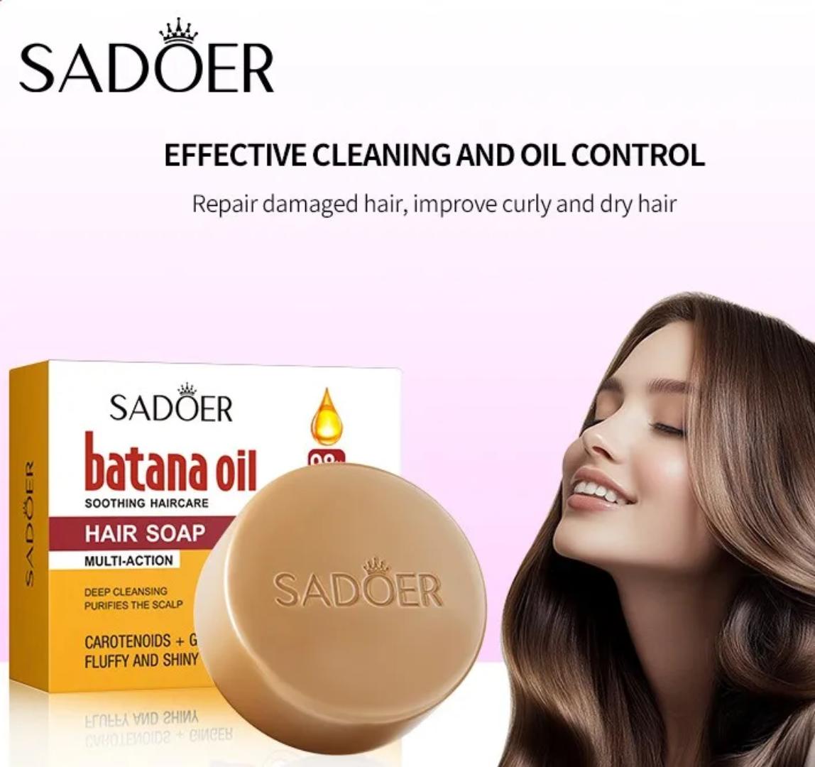 Sadoer Batana Oil, Scalp Soothing Haircare Soap, Batana Oil Soap, Repair Damaged Hair, Improve Frizzy and Dry Hair, Oil Control and Anti Dandruff Hare Care Soap