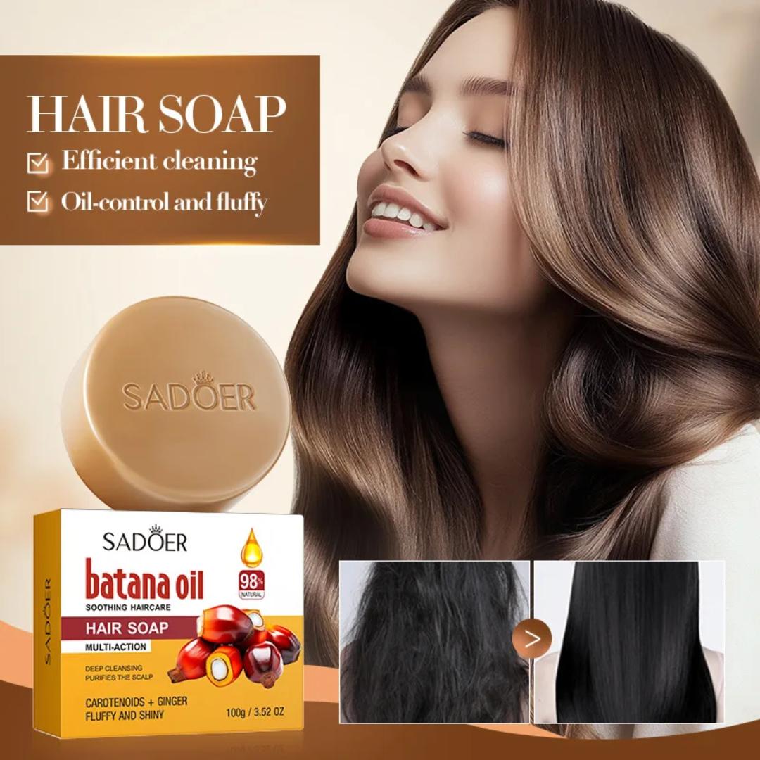 Sadoer Batana Oil, Scalp Soothing Haircare Soap, Batana Oil Soap, Repair Damaged Hair, Improve Frizzy and Dry Hair, Oil Control and Anti Dandruff Hare Care Soap