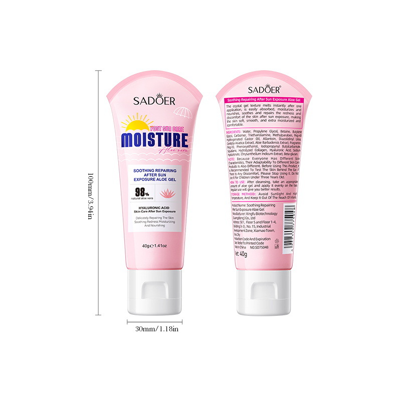 SADOER 98% Natural Aloe Vera After Sun Repair Gel 40g – Hyaluronic Acid Soothing Sunburn Repair Cream, Anti Redness Hydrating Facial & Body Moisturizer Price in Kenya Original Nairobi Delivery