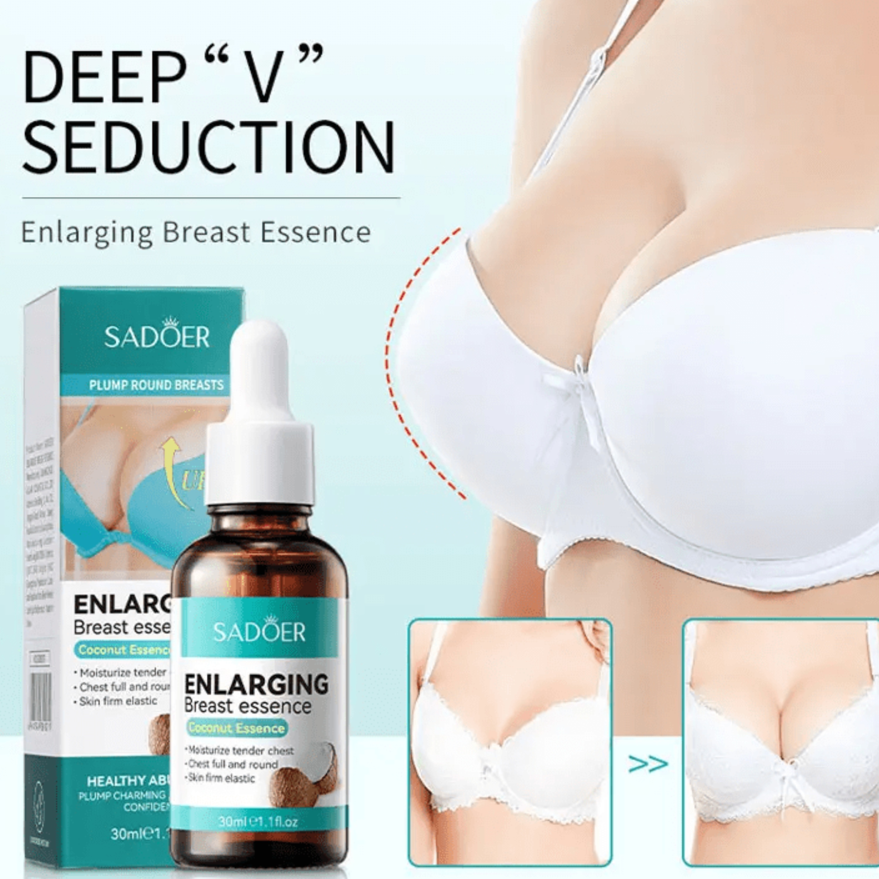 SADOER Breast Enlargement Oil 30ml – Coconut Essence Breast Enlarging & Firming Serum, Chest Lifting & Plumping Oil, Breast Care Firm Elastic Skin Tightening Serum Price in Kenya Nairobi Delivery Orig