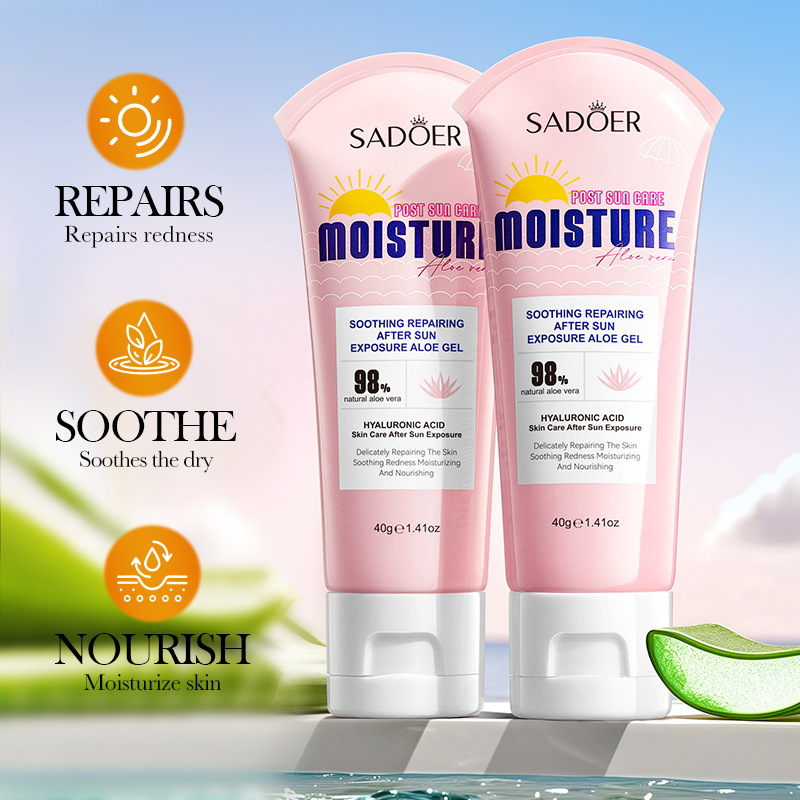 SADOER 98% Natural Aloe Vera After Sun Repair Gel 40g – Hyaluronic Acid Soothing Sunburn Repair Cream, Anti Redness Hydrating Facial & Body Moisturizer Price in Kenya Original Nairobi Delivery