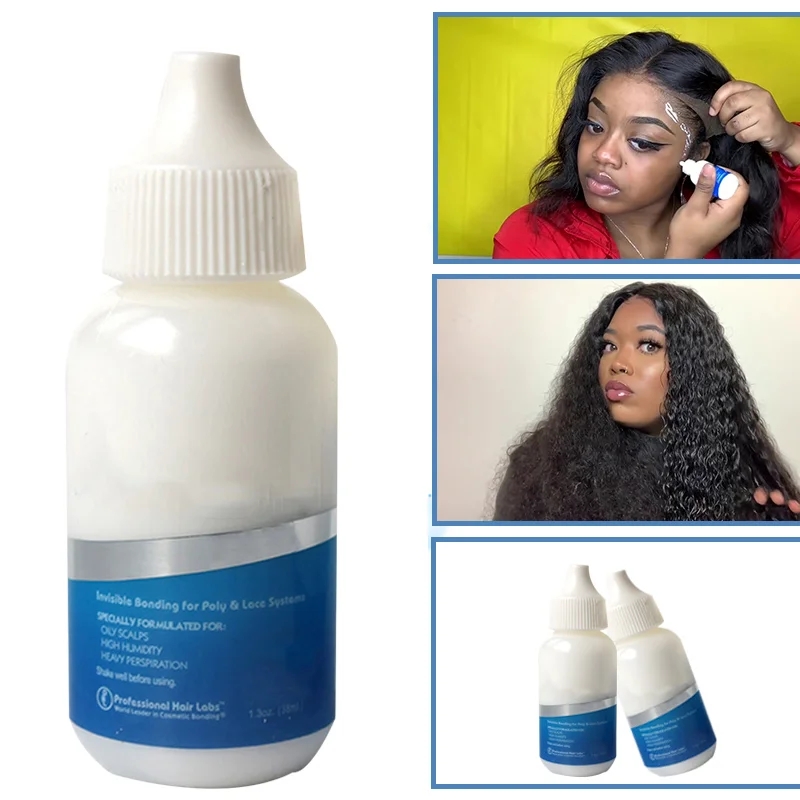 Lace Wig Installation Kit Ghost Bond   Adhesive + Glue Remover + Alcohol Pads + Edge Comb - Complete Wig Hold & Removal Set ,Ghost Bond hair Adhesive Wig Bonding Glue & Wig Remover For Lace Wig Bond.