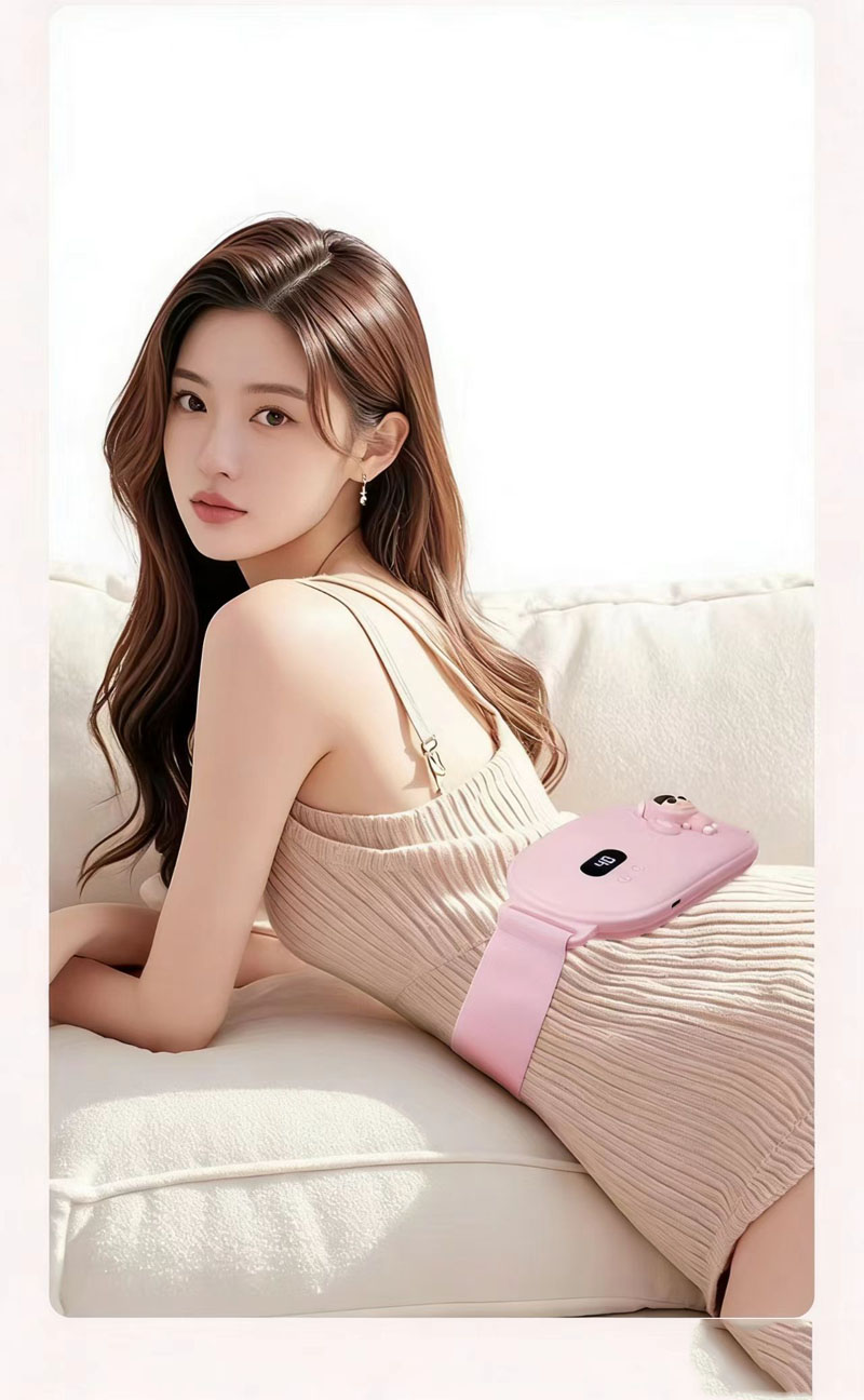 USB Rechargeable Cordless Heating Pad Electric Waist Belt Warmer 3 Heat Levels Portable Menstrual Cramp Relief Massage Device  ,Smart Warm Palace Belt , Pain Relief for Back & Stomach