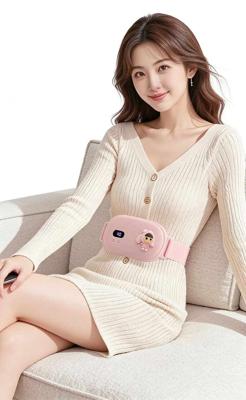 USB Rechargeable Cordless Heating Pad Electric Waist Belt Warmer 3 Heat Levels Portable Menstrual Cramp Relief Massage Device  ,Smart Warm Palace Belt , Pain Relief for Back & Stomach