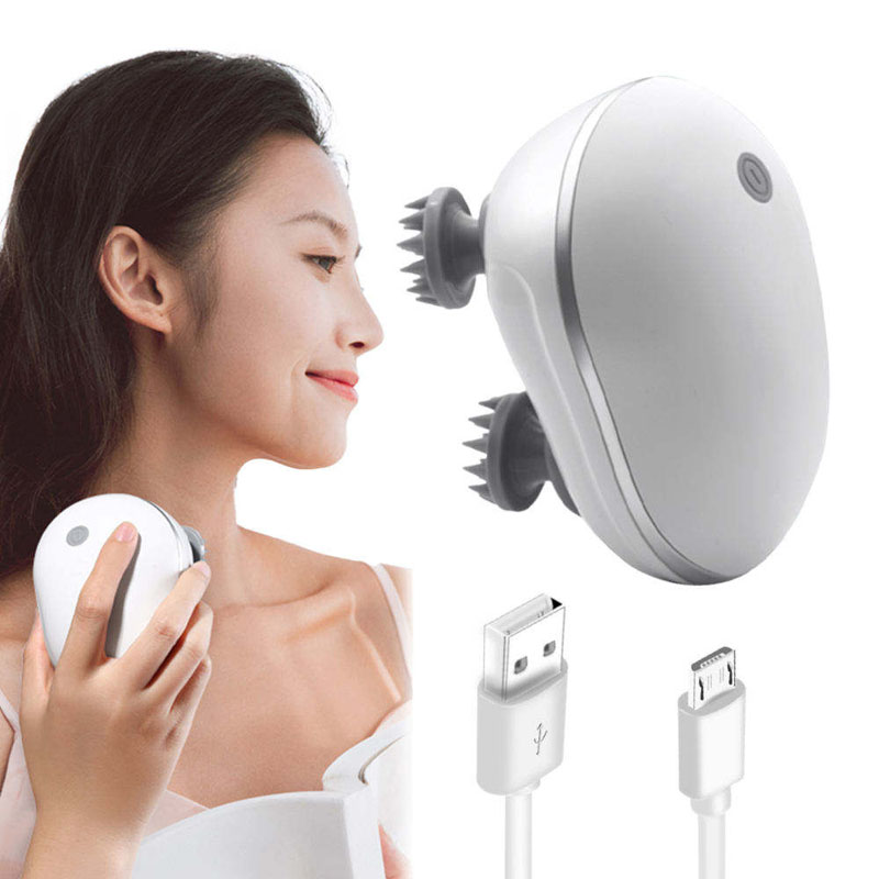 Wireless Electric Scalp Massager, Waterproof Kneading Vibration Head Massager with Red Light Therapy, Portable Washable Massager for Scalp Stress Relief, Shoulder Neck Body & Pet Massage