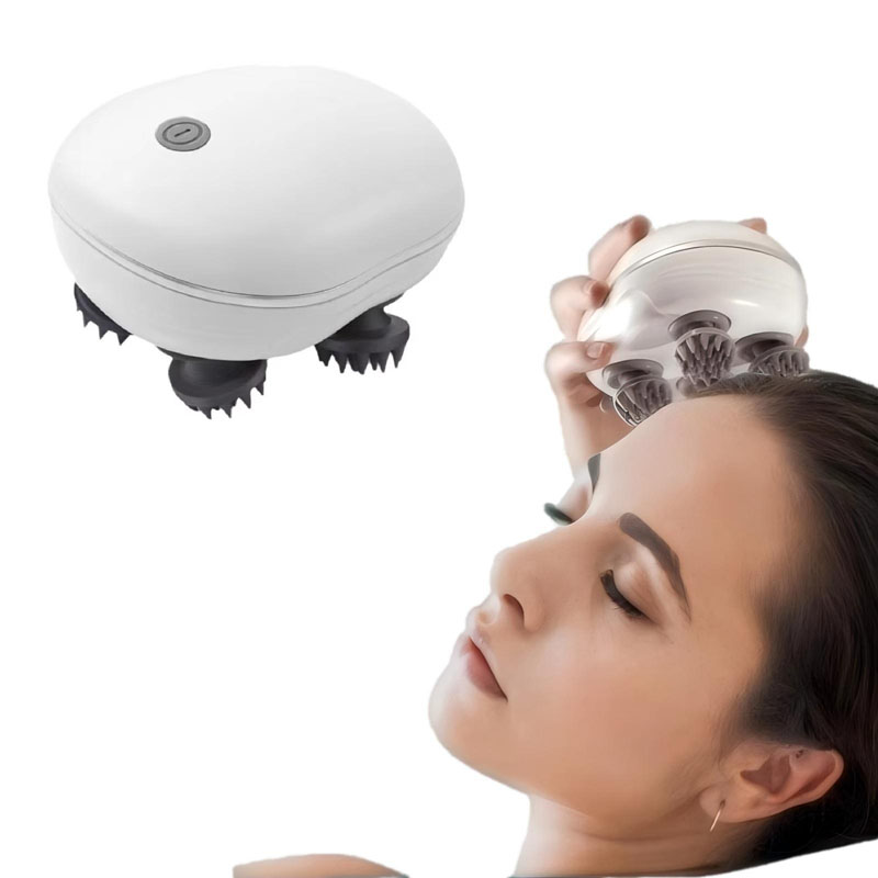 Wireless Electric Scalp Massager, Waterproof Kneading Vibration Head Massager with Red Light Therapy, Portable Washable Massager for Scalp Stress Relief, Shoulder Neck Body & Pet Massage