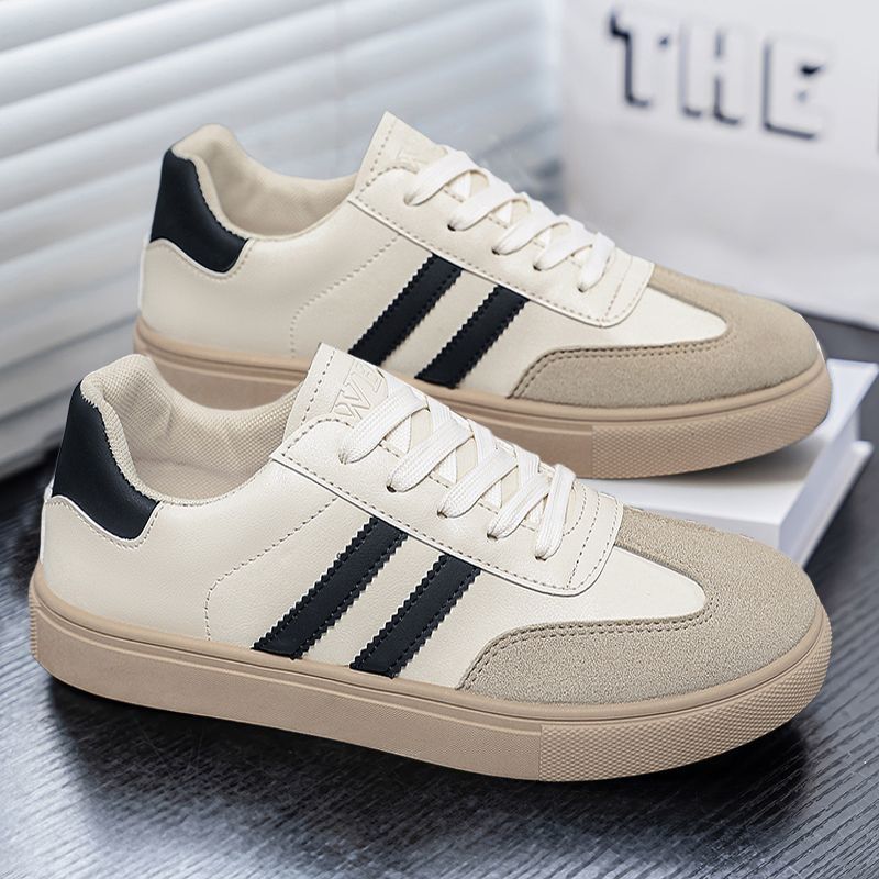 ASSKLO Fashion Men Shoes Sneakers German Trainer Casual Shoes Jogging Trainers Lace-Up Breathable Sport Shoes Running Sneakers Round Toe Flats Comfortable Walking Shoes Durable Leather Rubber Soles
