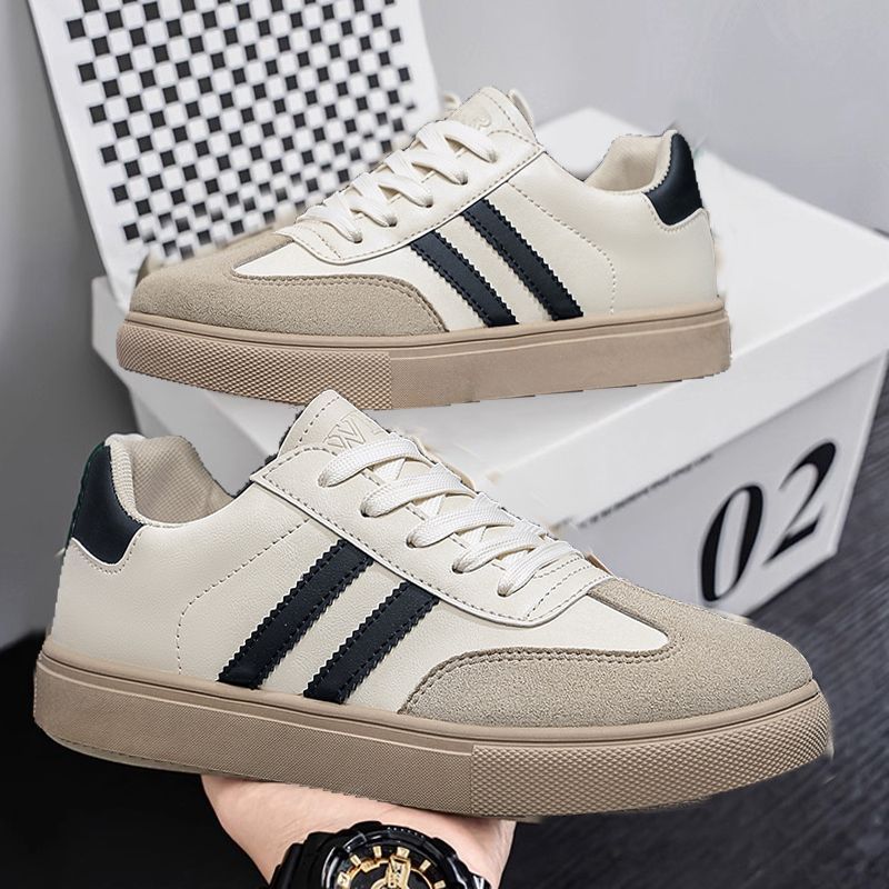 ASSKLO Fashion Men Shoes Sneakers German Trainer Casual Shoes Jogging Trainers Lace-Up Breathable Sport Shoes Running Sneakers Round Toe Flats Comfortable Walking Shoes Durable Leather Rubber Soles